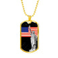 Patriotic Gift US Flag with Statue of Liberty Dog Tag Stainless Steel or 18k Gold 24 - Express Your Love Gifts