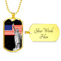Patriotic Gift US Flag with Statue of Liberty Dog Tag Stainless Steel or 18k Gold 24 - Express Your Love Gifts