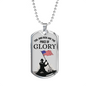Patriotic Necklace Price Of Glory Dog Tag Stainless Steel or 18k Gold 24" Chain-Express Your Love Gifts