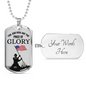 Patriotic Necklace Price Of Glory Dog Tag Stainless Steel or 18k Gold 24" Chain-Express Your Love Gifts
