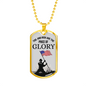 Patriotic Necklace Price Of Glory Dog Tag Stainless Steel or 18k Gold 24" Chain-Express Your Love Gifts
