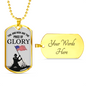 Patriotic Necklace Price Of Glory Dog Tag Stainless Steel or 18k Gold 24" Chain-Express Your Love Gifts