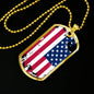 Patriotic Gift Country Pride US Flag Dog Tag Stainless Steel or 18k Gold 24 - Express Your Love Gifts
