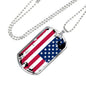 Patriotic Gift Country Pride US Flag Dog Tag Stainless Steel or 18k Gold 24 - Express Your Love Gifts
