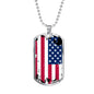 Patriotic Gift Country Pride US Flag Dog Tag Stainless Steel or 18k Gold 24 - Express Your Love Gifts