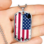 Patriotic Gift Country Pride US Flag Dog Tag Stainless Steel or 18k Gold 24 - Express Your Love Gifts