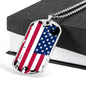 Patriotic Gift Country Pride US Flag Dog Tag Stainless Steel or 18k Gold 24 - Express Your Love Gifts