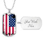 Patriotic Gift Country Pride US Flag Dog Tag Stainless Steel or 18k Gold 24 - Express Your Love Gifts