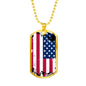 Patriotic Gift Country Pride US Flag Dog Tag Stainless Steel or 18k Gold 24 - Express Your Love Gifts