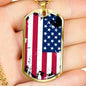Patriotic Gift Country Pride US Flag Dog Tag Stainless Steel or 18k Gold 24 - Express Your Love Gifts