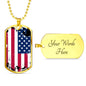 Patriotic Gift Country Pride US Flag Dog Tag Stainless Steel or 18k Gold 24 - Express Your Love Gifts