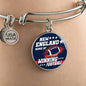 Pats Fan Gift Home Of Winning Football Bracelet Bangle Stainless Steel or 18k Gold Finish - Express Your Love Gifts