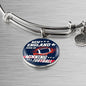 Pats Fan Gift Home Of Winning Football Bracelet Bangle Stainless Steel or 18k Gold Finish - Express Your Love Gifts