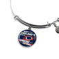 Pats Fan Gift Home Of Winning Football Bracelet Bangle Stainless Steel or 18k Gold Finish - Express Your Love Gifts