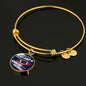 Pats Fan Gift Home Of Winning Football Bracelet Bangle Stainless Steel or 18k Gold Finish - Express Your Love Gifts