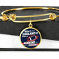 Pats Fan Gift Home Of Winning Football Bracelet Bangle Stainless Steel or 18k Gold Finish - Express Your Love Gifts