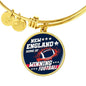Pats Fan Gift Home Of Winning Football Bracelet Bangle Stainless Steel or 18k Gold Finish - Express Your Love Gifts
