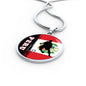 Peru Flag And Futbol/Soccer Circle Necklace Stainless Steel or 18k Gold 18-22" - Express Your Love Gifts