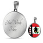 Peru Flag And Futbol/Soccer Circle Necklace Stainless Steel or 18k Gold 18-22" - Express Your Love Gifts