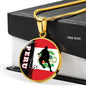 Peru Flag And Futbol/Soccer Circle Necklace Stainless Steel or 18k Gold 18-22" - Express Your Love Gifts