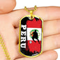 Peru Flag And Futbol/Soccer Necklace Stainless Steel or 18k Gold Dog Tag 24" Chain-Express Your Love Gifts