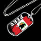 Peru Flag And Futbol/Soccer Necklace Stainless Steel or 18k Gold Dog Tag 24" Chain-Express Your Love Gifts