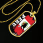 Peru Flag And Futbol/Soccer Necklace Stainless Steel or 18k Gold Dog Tag 24" Chain-Express Your Love Gifts