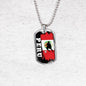Peru Flag And Futbol/Soccer Necklace Stainless Steel or 18k Gold Dog Tag 24" Chain-Express Your Love Gifts