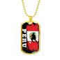 Peru Flag And Futbol/Soccer Necklace Stainless Steel or 18k Gold Dog Tag 24" Chain-Express Your Love Gifts