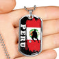 Peru Flag And Futbol/Soccer Necklace Stainless Steel or 18k Gold Dog Tag 24" Chain-Express Your Love Gifts