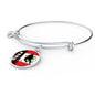 Peru Flag And Futbol/Soccer Stainless Steel or 18k Gold Circle Bangle Bracelet - Express Your Love Gifts