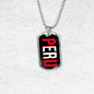 Peru Peruvian Proud Necklace Stainless Steel or 18k Gold Dog Tag 24" Chain - Express Your Love Gifts