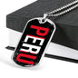Peru Peruvian Proud Necklace Stainless Steel or 18k Gold Dog Tag 24" Chain - Express Your Love Gifts