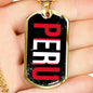 Peru Peruvian Proud Necklace Stainless Steel or 18k Gold Dog Tag 24" Chain - Express Your Love Gifts