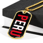 Peru Peruvian Proud Necklace Stainless Steel or 18k Gold Dog Tag 24" Chain - Express Your Love Gifts