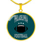 Philadelphia Circle Pendant Football Fan Necklace Stainless Steel or 18k Gold 18-22" - Express Your Love Gifts