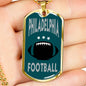 Philadelphia Fan Necklace Dog Tag Stainless Steel or 18k Gold 24" Chain - Express Your Love Gifts