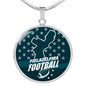 Philadelphia Football Fan Circle Necklace Stainless Steel or 18k Gold 18-22" - Express Your Love Gifts