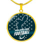 Philadelphia Football Fan Circle Necklace Stainless Steel or 18k Gold 18-22" - Express Your Love Gifts