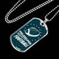 Philadelphia Football Philly Fan Necklace Stainless Steel or 18k Gold Dog Tag 24" Chain-Express Your Love Gifts
