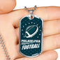 Philadelphia Football Philly Fan Necklace Stainless Steel or 18k Gold Dog Tag 24" Chain-Express Your Love Gifts