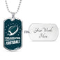 Philadelphia Football Philly Fan Necklace Stainless Steel or 18k Gold Dog Tag 24" Chain-Express Your Love Gifts