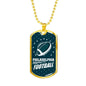 Philadelphia Football Philly Fan Necklace Stainless Steel or 18k Gold Dog Tag 24" Chain-Express Your Love Gifts
