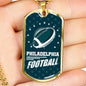 Philadelphia Football Philly Fan Necklace Stainless Steel or 18k Gold Dog Tag 24" Chain-Express Your Love Gifts