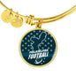 Philadelphia Football Philly Fan Stainless Steel or 18k Gold Circle Bangle Bracelet - Express Your Love Gifts