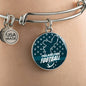 Philadelphia Football Philly Fan Stainless Steel or 18k Gold Circle Bangle Bracelet - Express Your Love Gifts