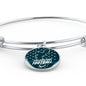 Philadelphia Football Philly Fan Stainless Steel or 18k Gold Circle Bangle Bracelet - Express Your Love Gifts
