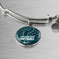 Philadelphia Football Philly Fan Stainless Steel or 18k Gold Circle Bangle Bracelet - Express Your Love Gifts