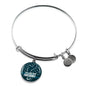 Philadelphia Football Philly Fan Stainless Steel or 18k Gold Circle Bangle Bracelet - Express Your Love Gifts