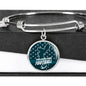 Philadelphia Football Philly Fan Stainless Steel or 18k Gold Circle Bangle Bracelet - Express Your Love Gifts